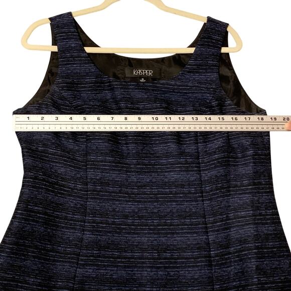 Kasper 2 Piece Womens Sleeveless Top Matching Blazer 10 Blue Black Classy Office - Picture 9 of 12